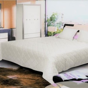 Narzuta z satyny bawełnianej 170x210 Matex gold biały