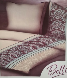 Pościel 160x200 flanelowa beż turkus