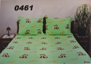 Pościel 160x200 flanelowa zielona małpka z bananem