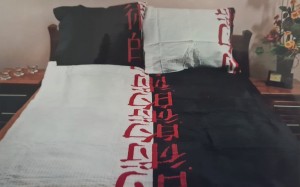 Pościel z kory 160x200 kora biały/czarny