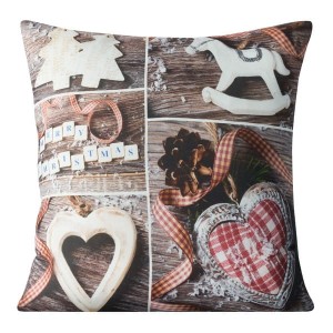 Poszewka świąteczna 40x40 EuroFirany HEARTS