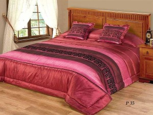 Narzuta satynowa ekskluzywna na łóżko 220x240 bordo