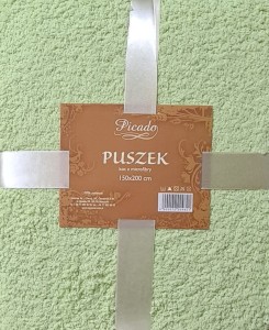 Koc 150x200 pled bukla z frędzlami Puszek zielony 