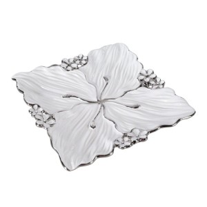 PATERA DEKORACYJNA SIENA (01) 28 X 28 X 3 CM BIAŁY