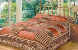 Narzuta satynowa ekskluzywna z welurem 220x220 panterka