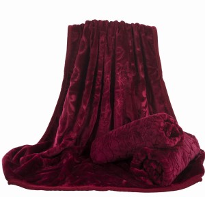 Koc akrylowy 160x210 Elway tłoczony bordo