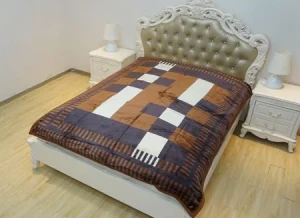 Koc akrylowy 75x160 Elway krata brąz na fotel