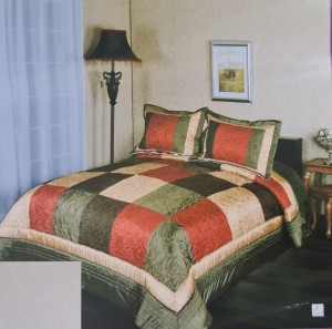 Narzuta tafta ekskluzywna 170x210 RAND zielona satynowa