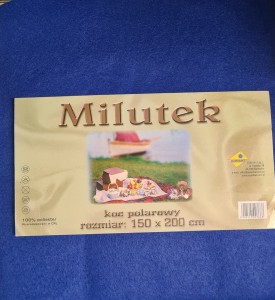 Koc polarowy 150x200 polar milutek chabrowy niebieski