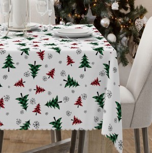 Obrus świąteczny 140x180 plamoodporny choinki