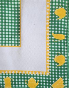 Ścierka kuchenna dzbanek zielona kratka