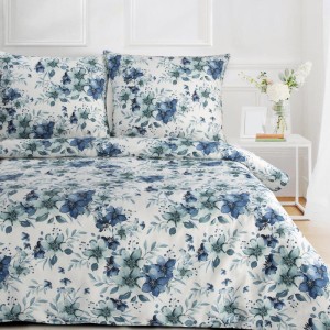 KOMPLET POŚCIELI SATYNOWEJ SPRING 54 160 X 200 CM NIEBIESKI