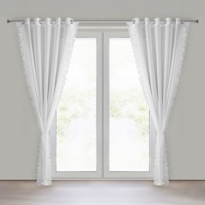 FIRANA GOTOWA LUISA NA TAŚMIE 140 X 250 CM BIAŁY