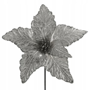 KWIAT OZDOBA CHOINKOWA EUROFIRANY KAREN SREBRNY