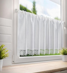 FIRANA GOTOWA CLARIE NA TAŚMIE 150 X 60 CM BIAŁY