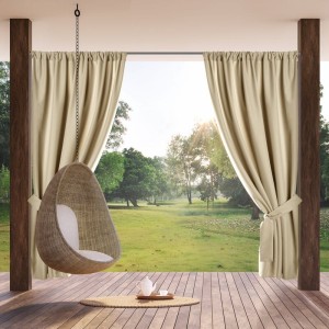 ZASŁONA GOTOWA GARDEN NA TAŚMIE 155 X 200 CM JASNOBEŻOWY