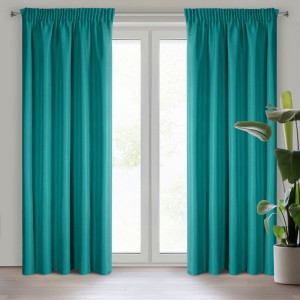 ZASŁONA GOTOWA RITA NA TAŚMIE 140 X 270 CM TURKUSOWY