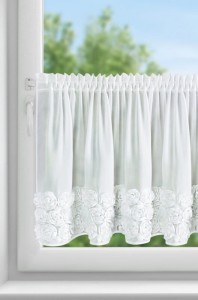 ZASŁONA GOTOWA ROSES 11 NA TAŚMIE 150 X 70 CM BIAŁY