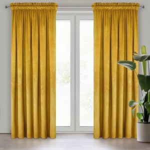 ZASŁONA GOTOWA MELANIE NA TAŚMIE 140 X 270 CM MUSZTARDOWY