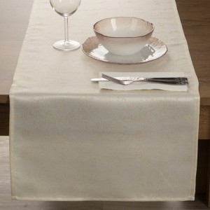 OBRUS SPARKLE 40 X 180 CM KREMOWY
