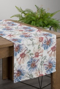 OBRUS FLORE 7 40 X 140 CM BIAŁY