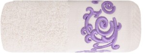 Ręcznik EuroFirany 50x90 ANNA krem+fiolet
