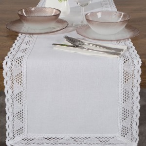 OBRUS NATALY 35 X 180 CM BIAŁY