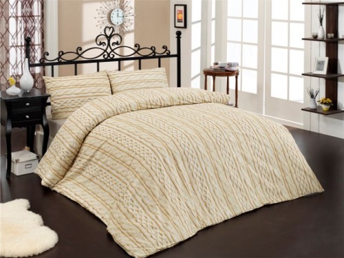 Pościel satynowa 160x200+2x70x80 Exclusive Tweed krem EAN 5907750529995.jpg