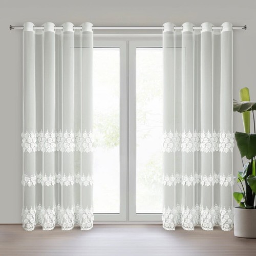 FIRANA GOTOWA NIRA 140 X 250 CM KREMOWY