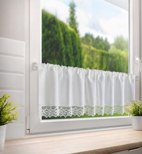 FIRANA GOTOWA CLARIE NA TAŚMIE 150 X 30 CM BIAŁY
