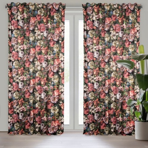 ZASŁONA GOTOWA PEONIA NA TAŚMIE 140 X 270 CM BORDOWY