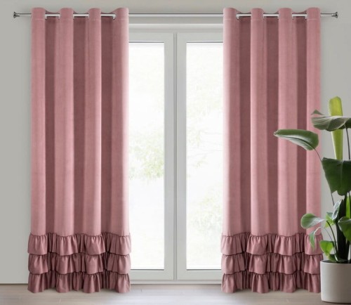 ZASŁONA GOTOWA MEGI 140 X 250 CM CIEMNORÓŻOWY