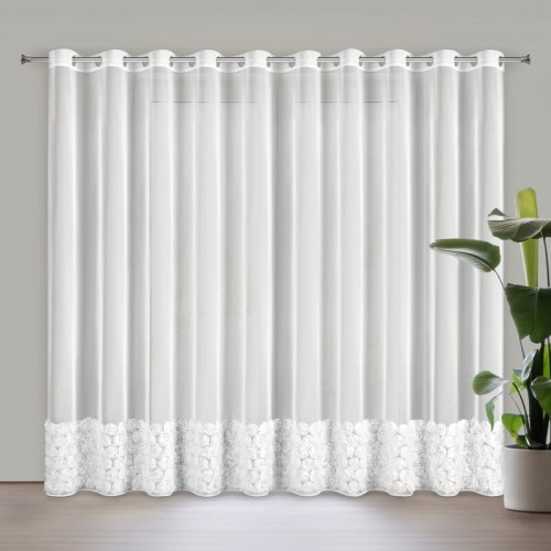 ZASŁONA GOTOWA ROSES 3 350 X 250 CM BIAŁY