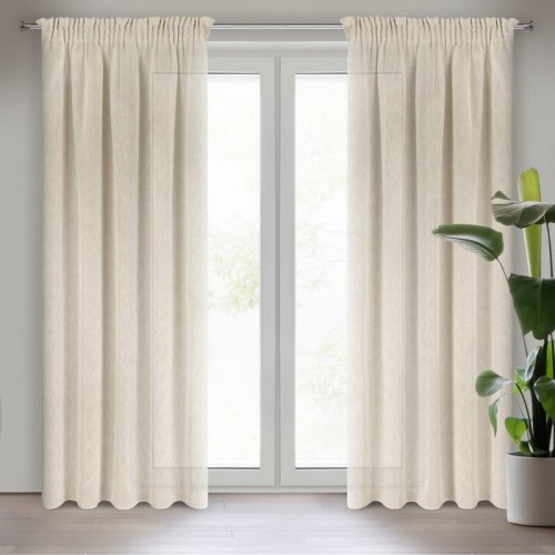 FIRANA GOTOWA ANGELICA NA TAŚMIE 140 X 270 CM BEŻOWY