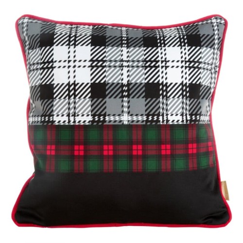 POSZEWKA ŚWIATECZNA SANTA02 45 X 45 CM CZARNY
