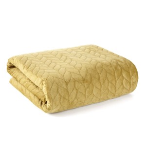 D91 Narzuta velvet 220x240 Luiz 1 warkocze musztarda