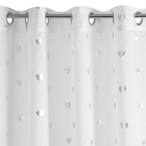 Firana gotowa 140x250 Eurofirany Benay b+srebrny serca