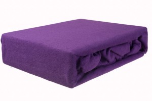Prześcieradło frotte z gumką 90x200 fiolet