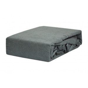Prześcieradło frotte z gumką 140x200 stalowy