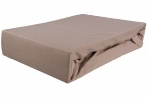 Prześcieradło jersey z gumką 90x200 kawa