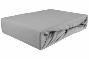 Prześcieradło jersey z gumką 140x200 srebrny