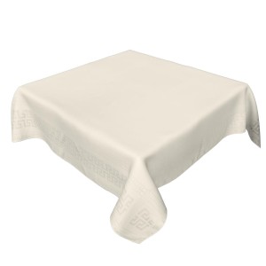 Obrus 150x220 plamoodporny kremowy grecki wzór