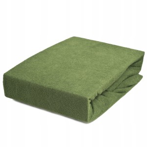 Prześcieradło frotte z gumką 140x200 oliwka