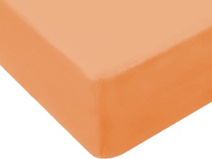 Prześcieradło bawełniane satyna bez gumki 160x210 łosoś