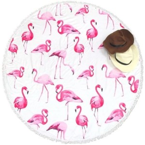Ręcznik plażowy koło Flaming biały/róż 150cm