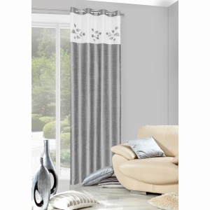 Zasłona 135x250 Eurofirany 176 stal+krem przelotki