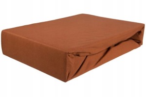 Prześcieradło bawełniane bez gumki 180x230 jasny brąz