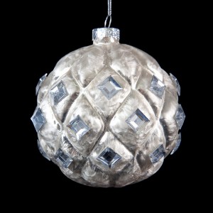 Bombka ozdoba Eurofirany Diamond 01 srebrny 10cm
