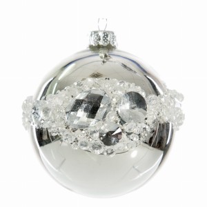 Bombka ozdoba Eurofirany Sheila 1-2 srebrny 8cm