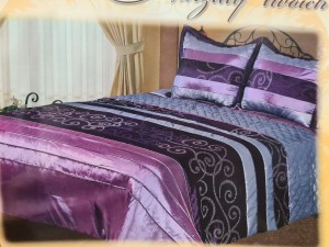 Wyprzedaż narzuta 220x240 Markizeta fiolet srebrny